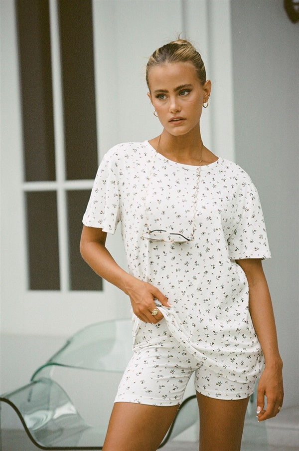 Sabo's Exclusive Marlie Cotton Blend Floral Print Lounge Top