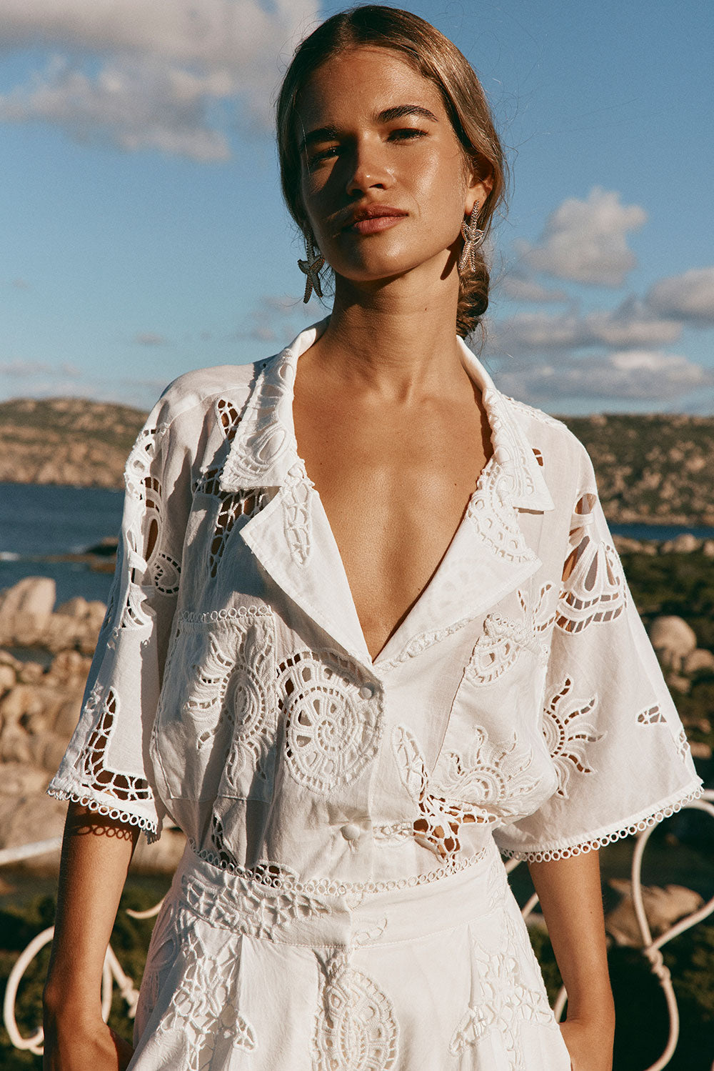 Exclusive Nissi Sample Shirt in Corallo Bianca Color