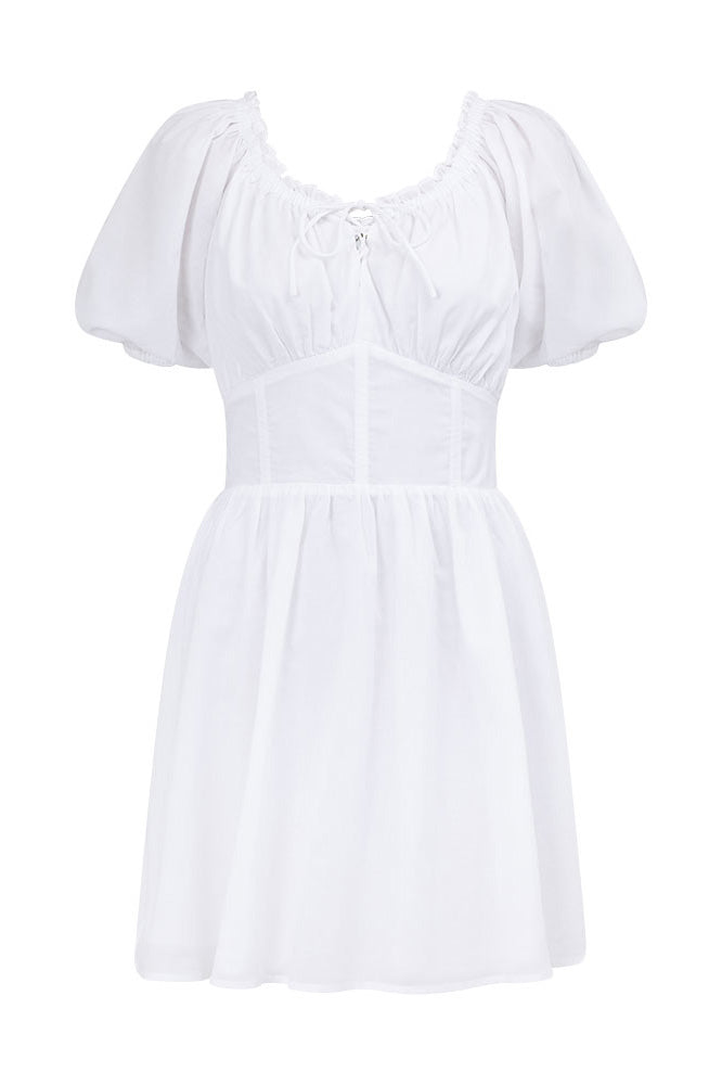 Exquisite White Cotton Voile Nyrobi Dress for Women