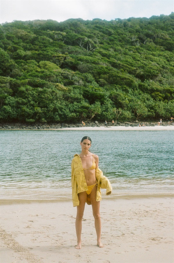 FT. Louisa Oversized Unisex Mustard Cotton Denim Jacket