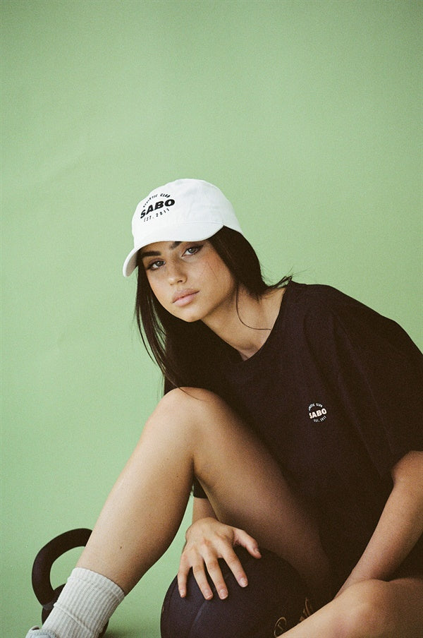 Sample White Sabo Sports Baseball Cap for Athletic Use