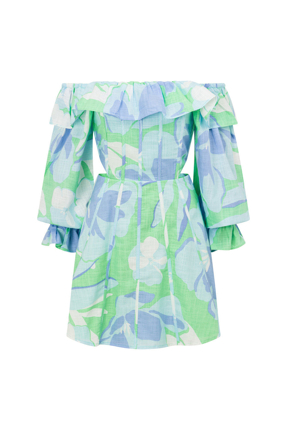 SABO LUXE Women's Backless Spring Petals Printed Elisha Dress for a Feminine Look