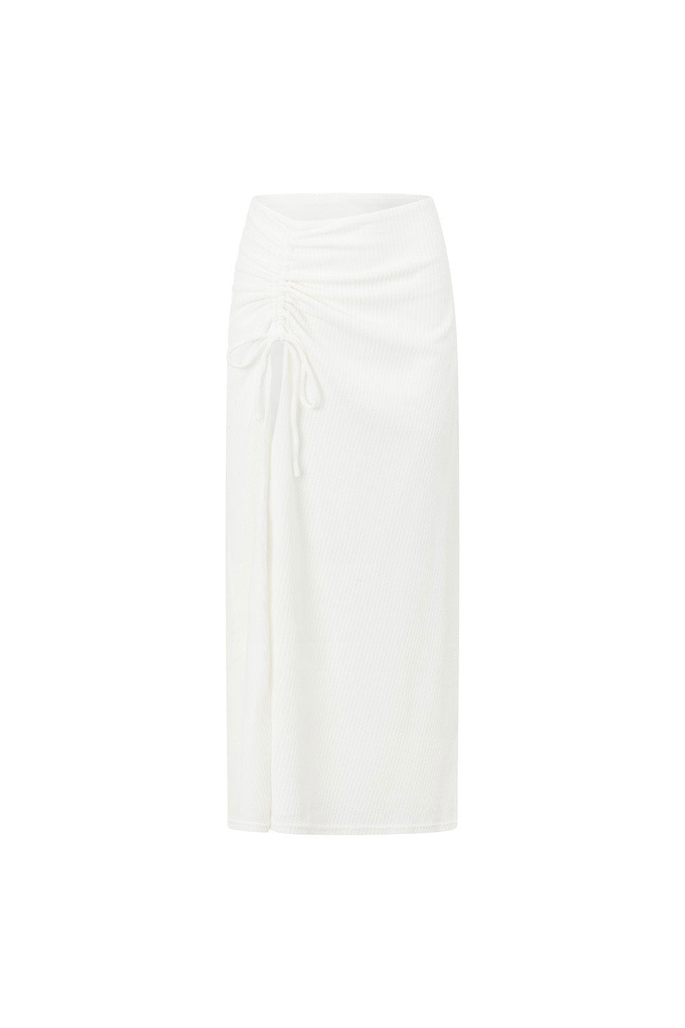 Soft Ribbed High - Waist Leni Maxi Skirt with Dramatic Split