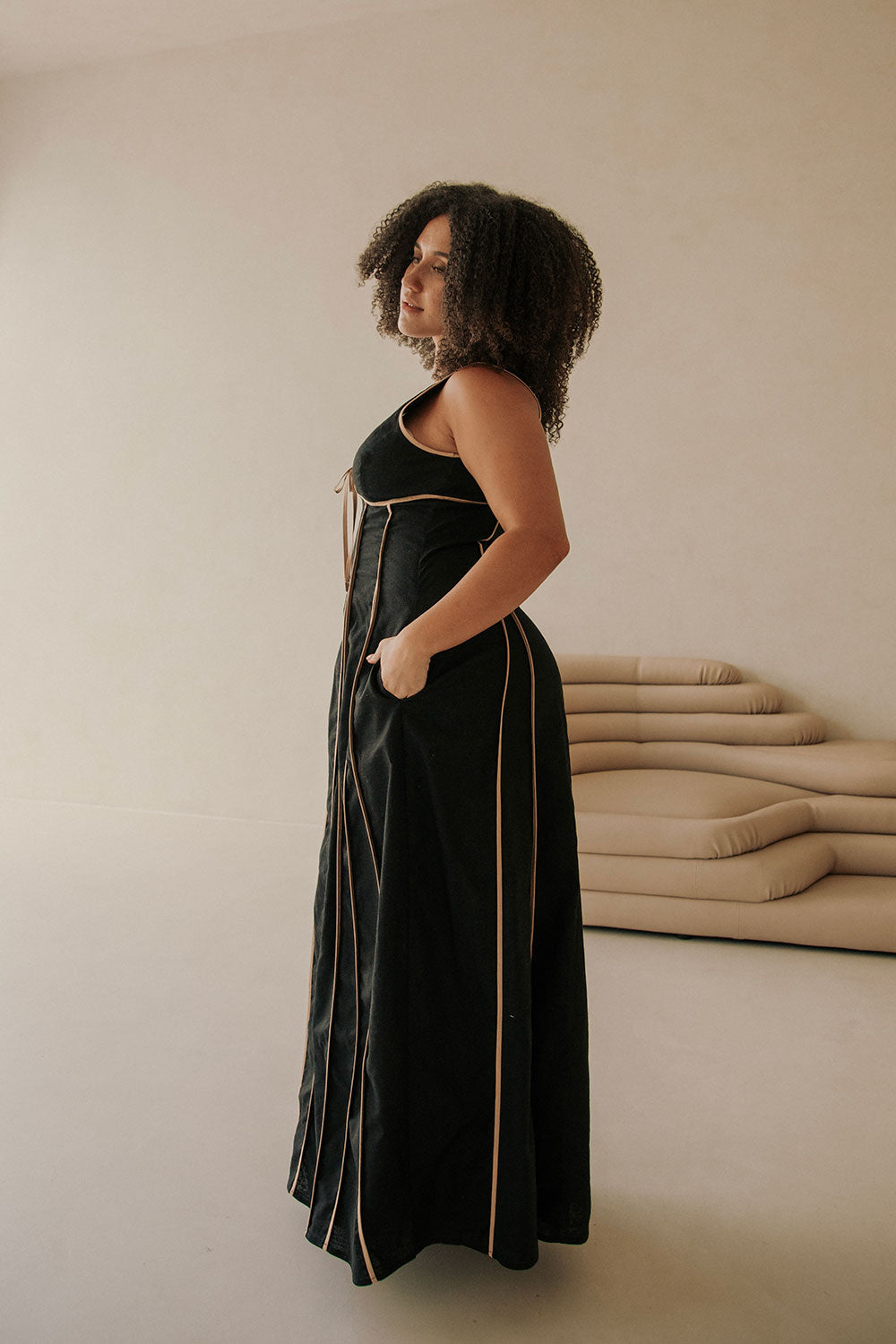 Black Maylin Women's Maxi Dress - An Exclusive Design by Sabo