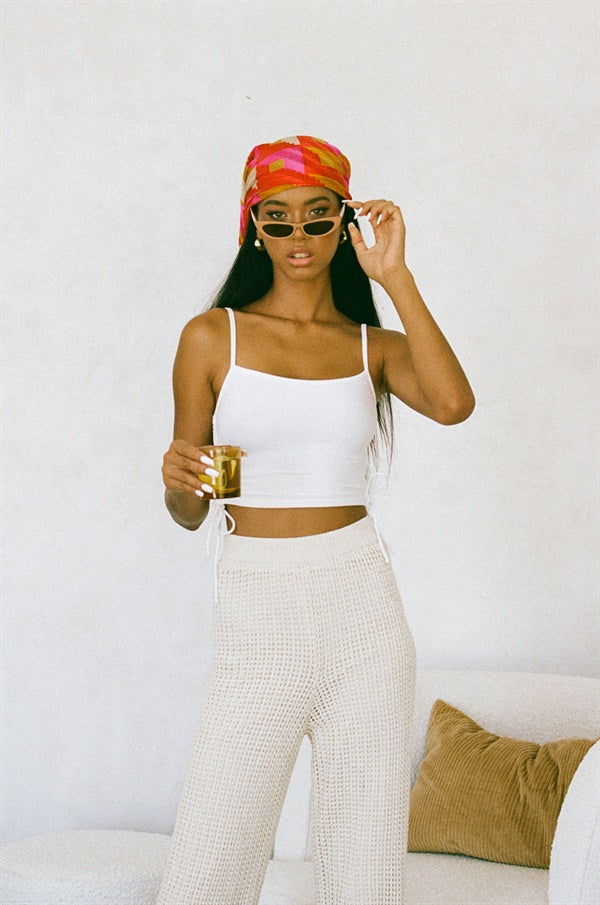 White Cotton Blend Sabo Exclusive Mish Women's Top