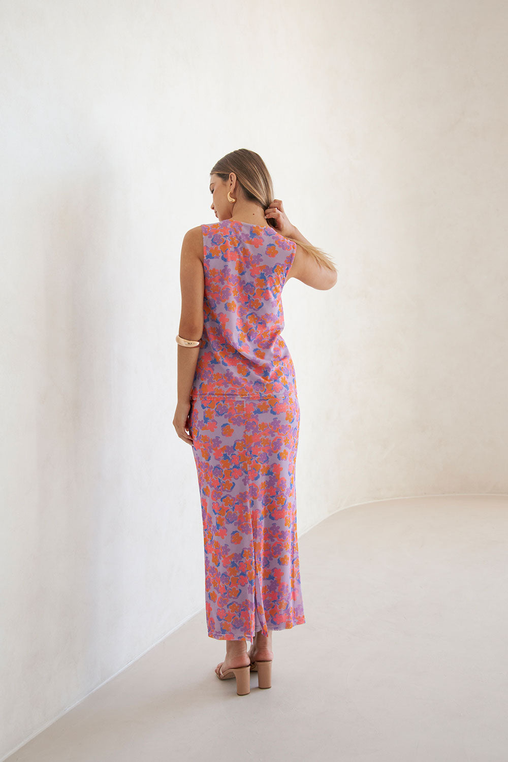 Tranquillo-Printed Addie High-Waisted Maxi Skirt