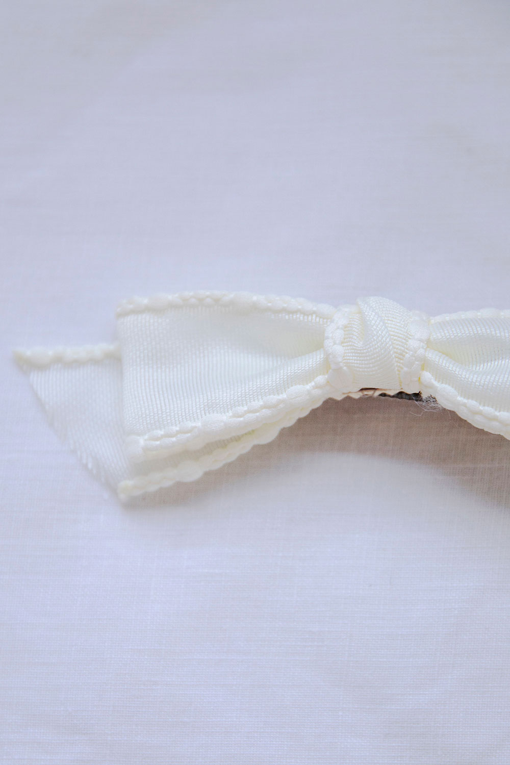 Ivory Plaited Trim Bonnie Bow Clip for Feminine Hairstyles