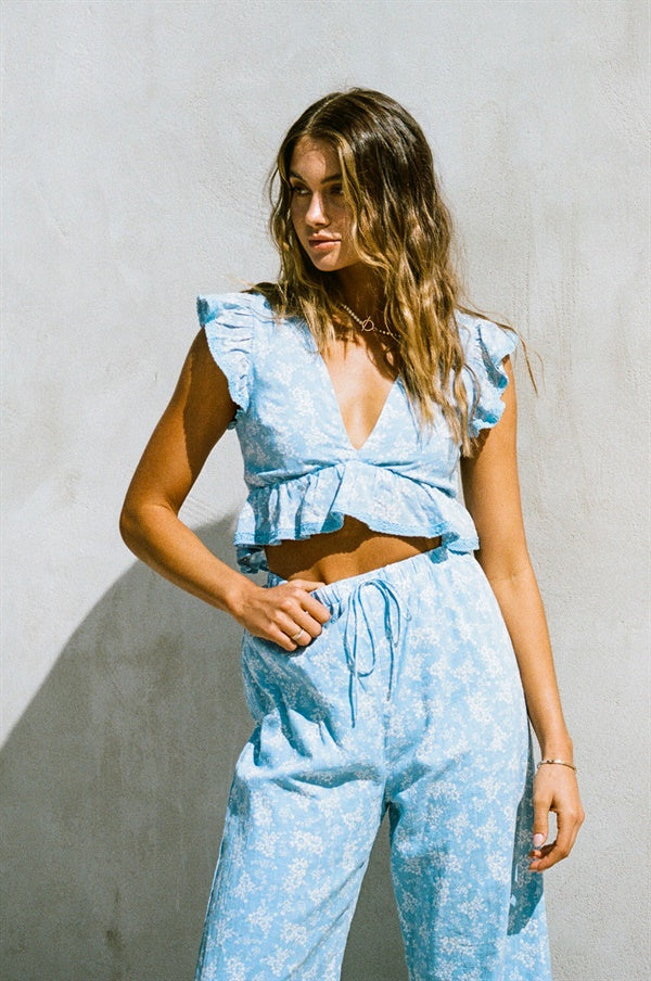 Sample Women's Renata Resort Style Pants in Azure Color