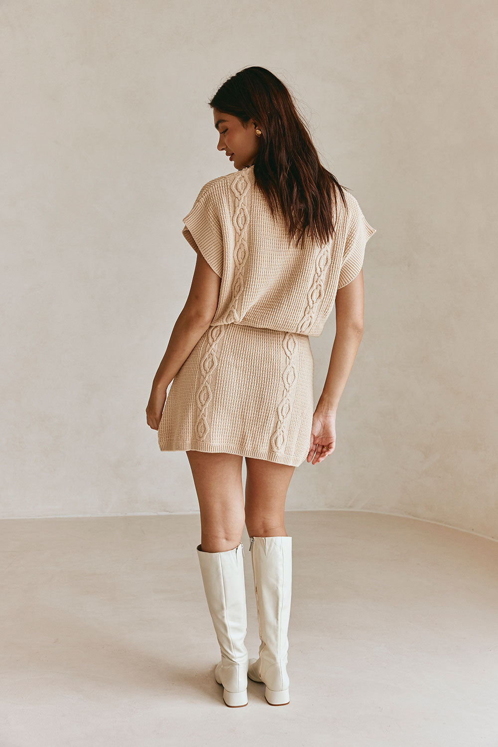 Elegant Saphira Cotton Blend Knit Dress for Women
