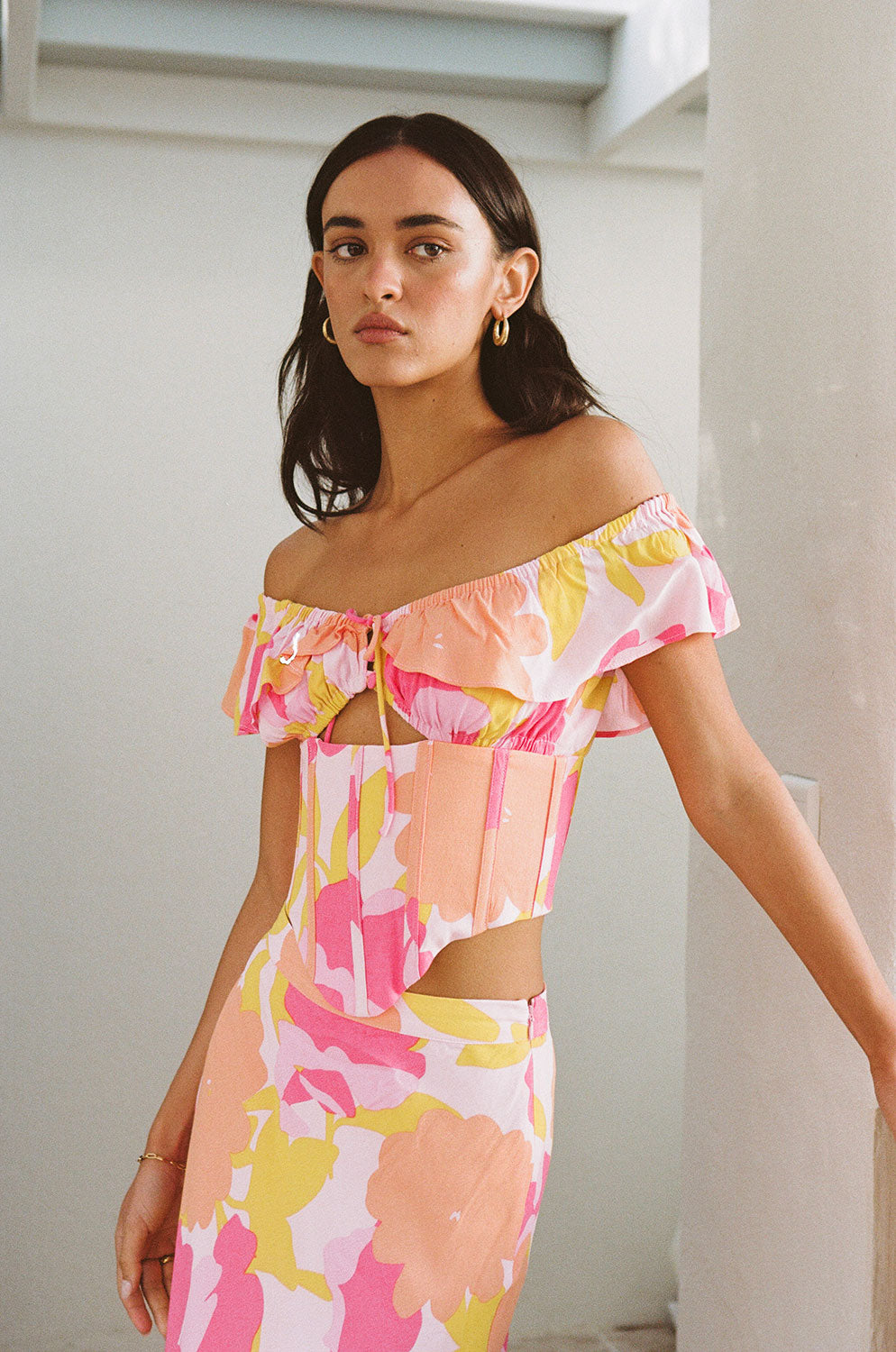 Exclusive Nectar Floral Rhylee Off - Shoulder Top