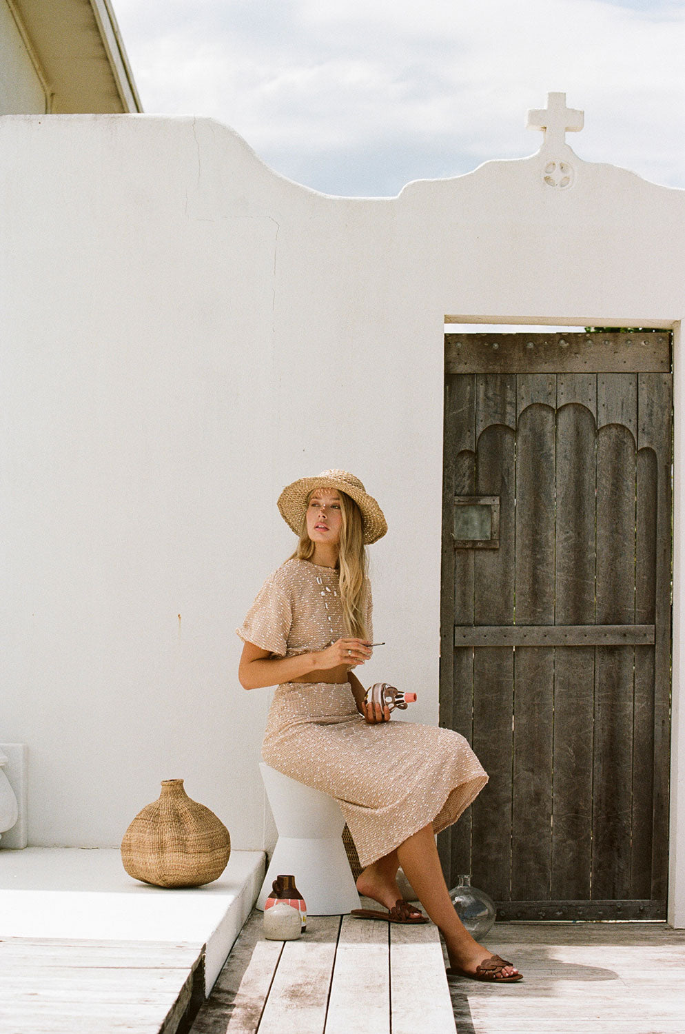 Sabo's Exclusive Tan West Top with White Speckles