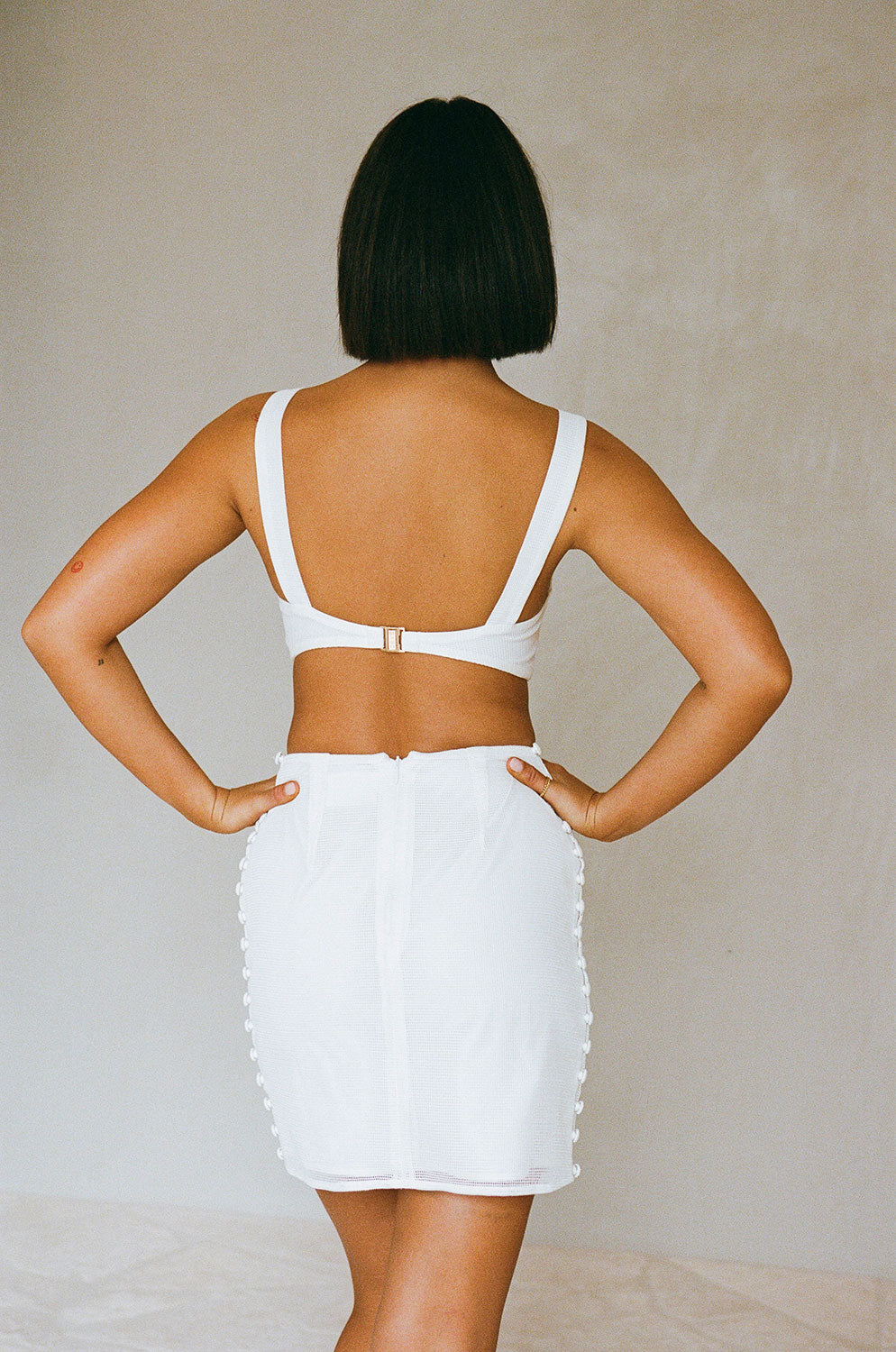 Exquisite White Structured Keano Corset Party Dress