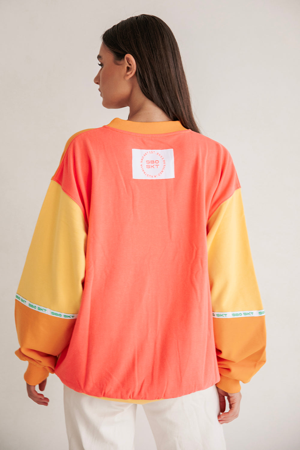 Oversized Vintage Unisex Hidden Valley Sweater in Orange, Yellow, Green & Red
