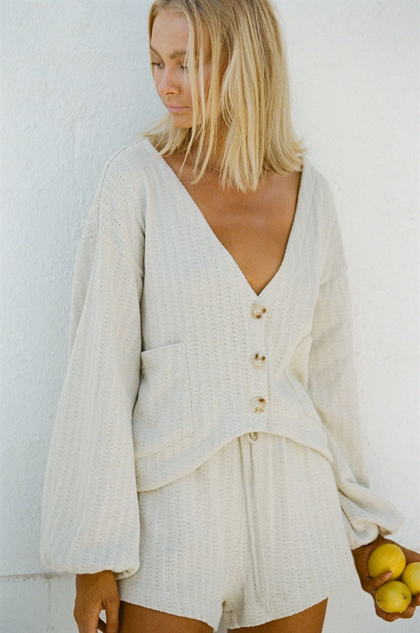Comfortable Stone - Hued Woven Ellis Shorts with Elastic Waist