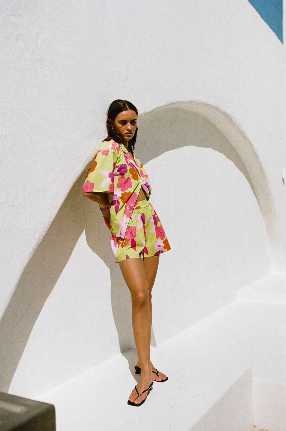 Unique Thessy Lime Floral Women's Top - A Sample Piece