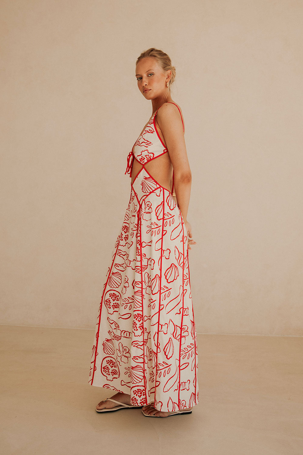 Unique Eliska Dress in Stunning Shoreline Red - Sample Piece