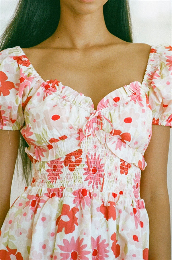 Stylish Vintage Floral Kalina Cotton Voile Dress for Women