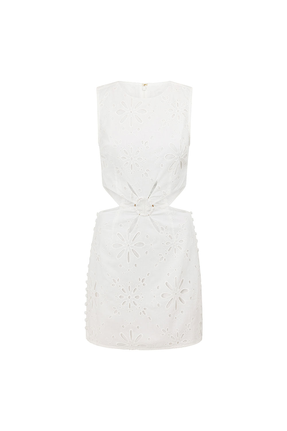 Exquisite White Cotton Voile Brigitte Ring Mini Dress by Sabo