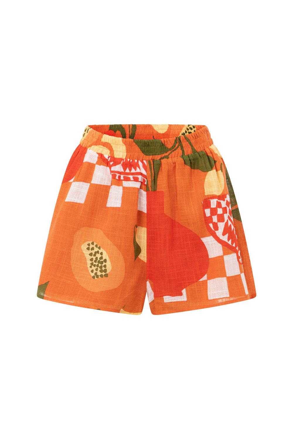 Sabo's Exclusively Designed Seona High Waisted Shorts in Dolce Rossa Print