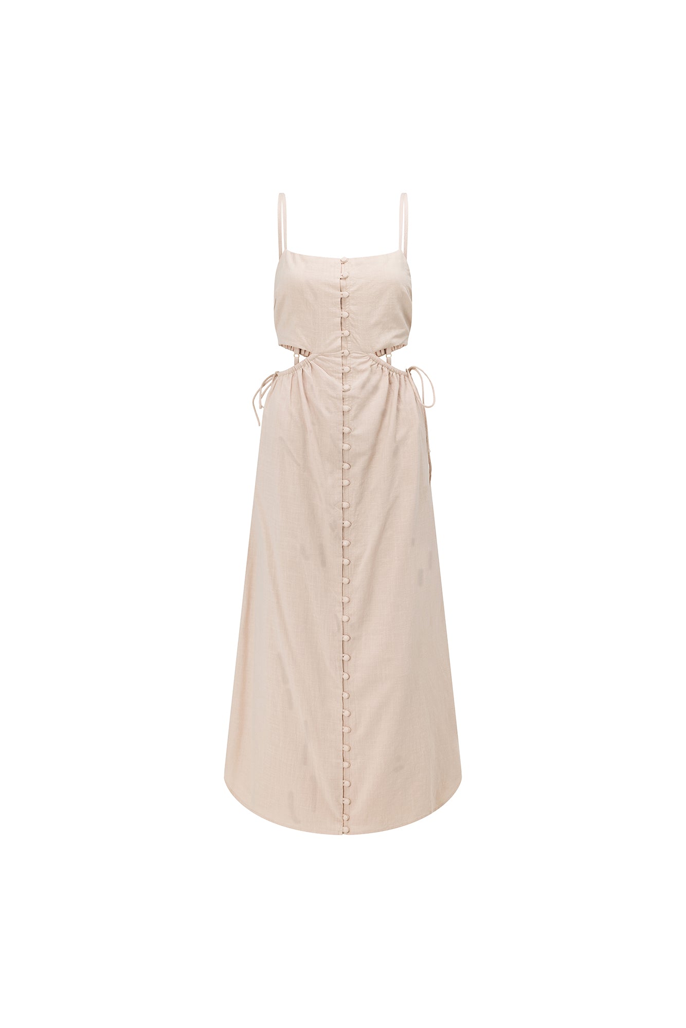 Harmony Women's Cotton Dress - Sandy Beige Elegance