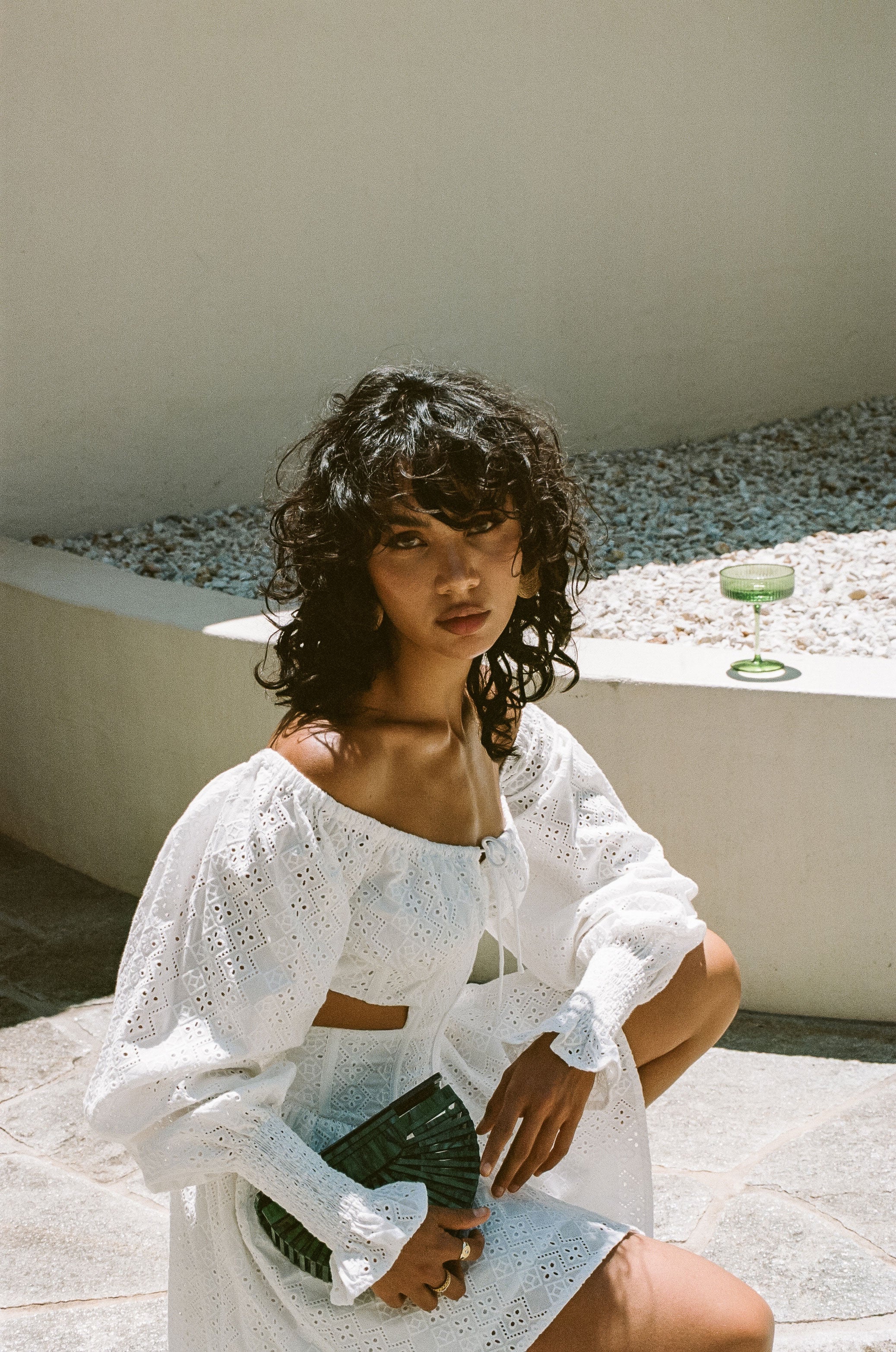 Exquisite White SABO LUXE Aliah Broiderie Dress for Special Events