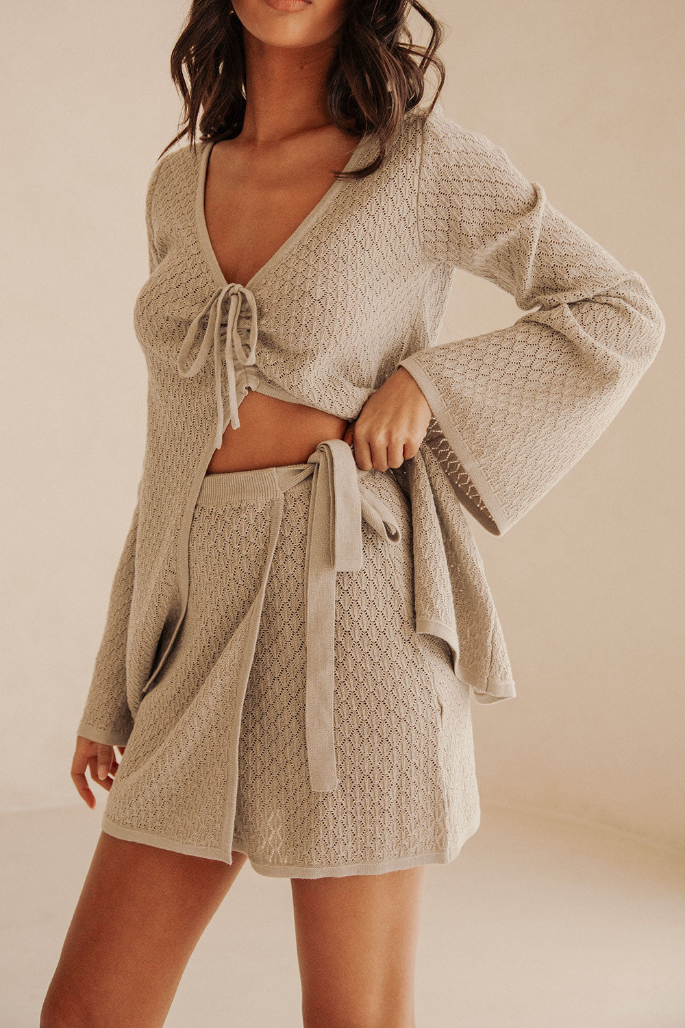 Baylie Women's Wrap Skirt in Taupe Shade