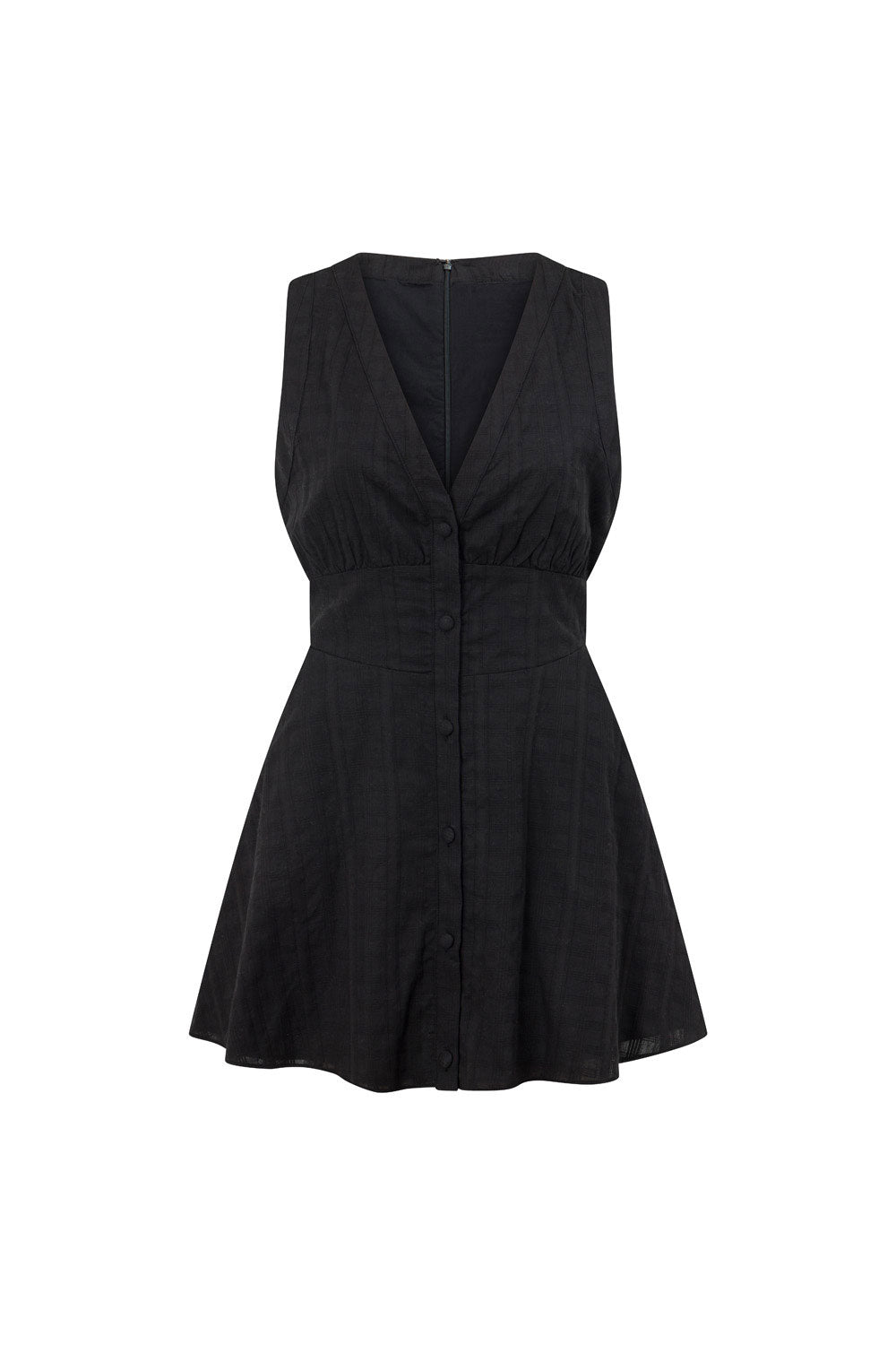 Exclusively Designed Sabo Black Shaelagh Dress with Textured Check