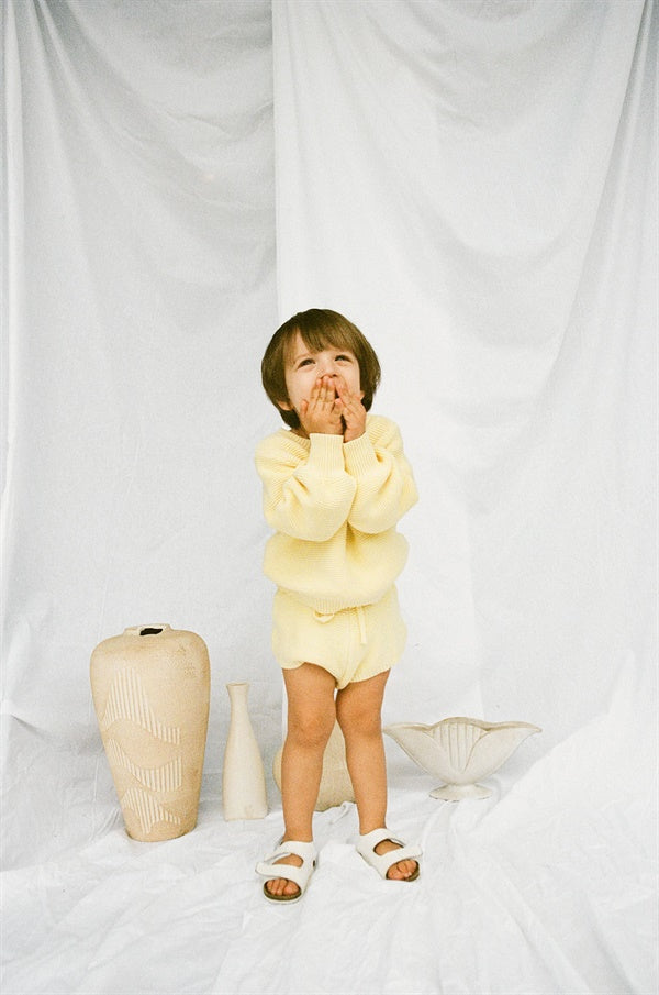 Adorable Unisex Mini Yellow Lemondrop Knitted Cotton Top