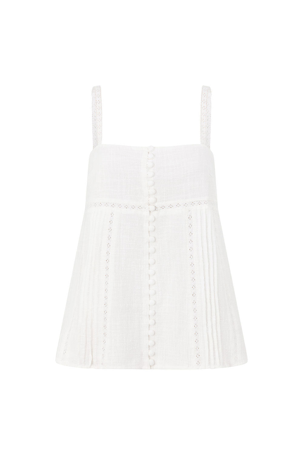 Exclusively Designed Farah Women's White Cotton Lace - Trimmed Top
