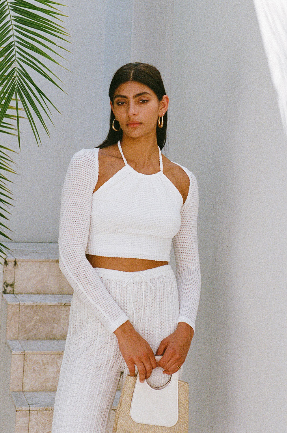 Sabo's Exclusive Soft Waffle Yellow Riley Top - White