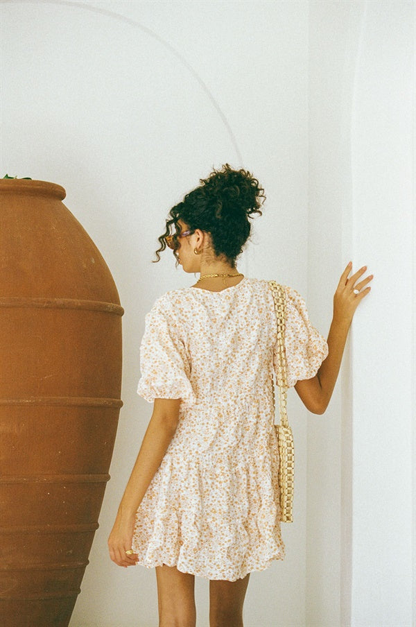 Stylish Orange Floral Leyah Women's Summer Dress