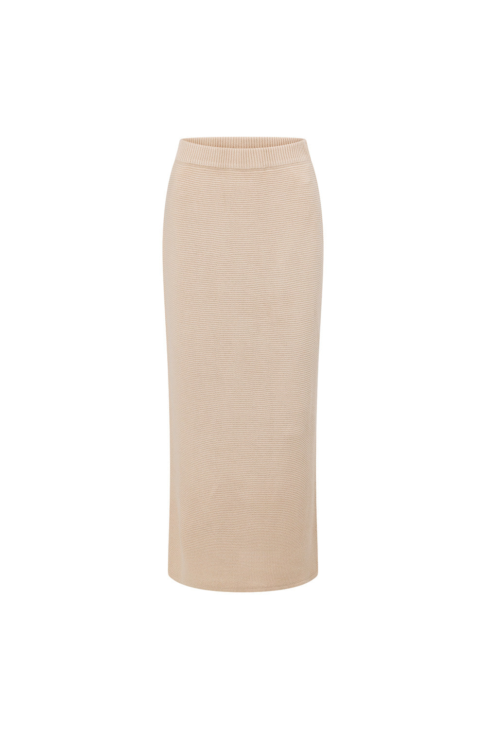 Sabo Exclusively Designed Tan Cotton Blend Knit Midi Nooa Skirt
