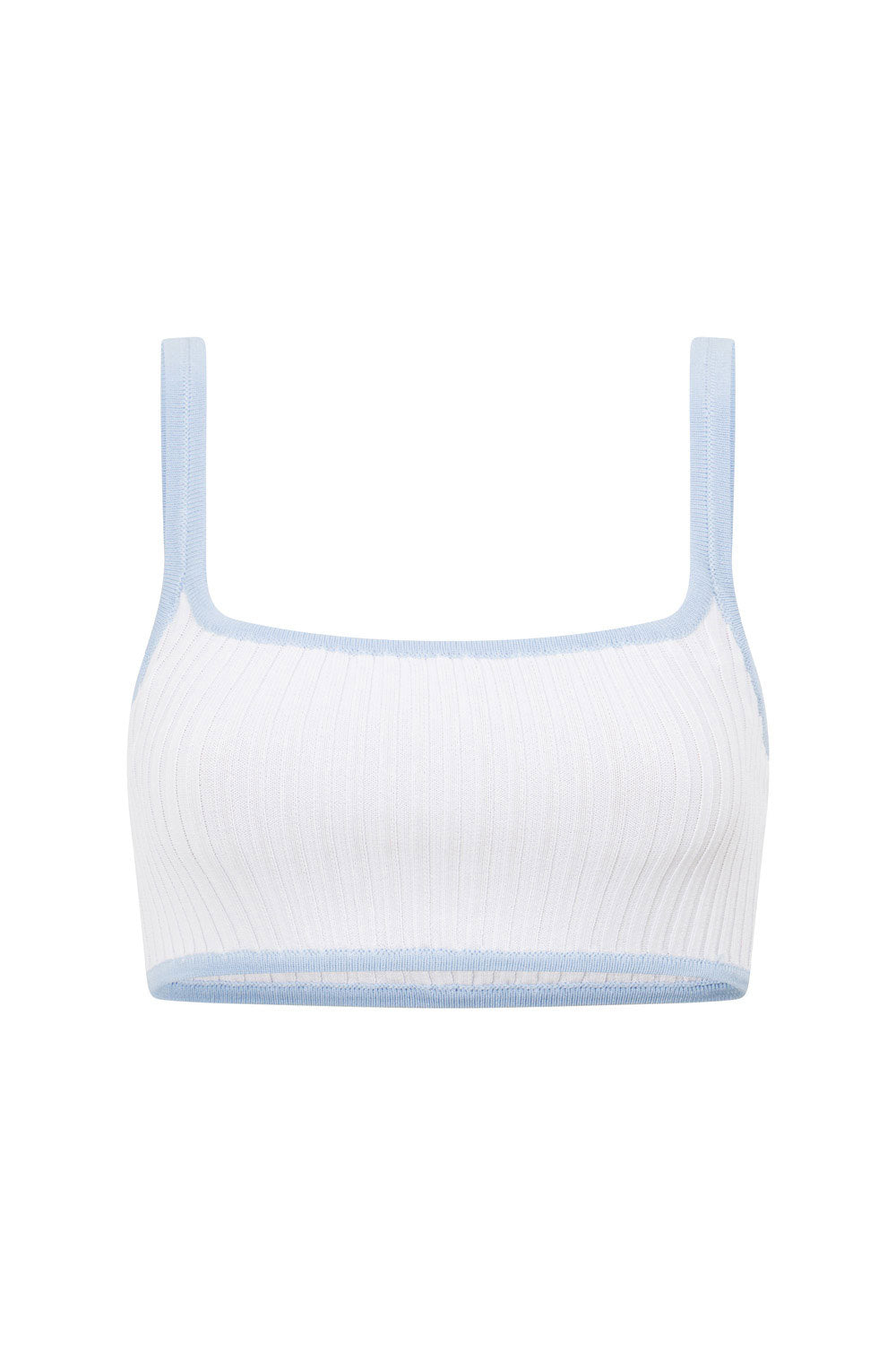 Sabo's Exclusive Jordi Blue Cropped Ribbed Top for Women