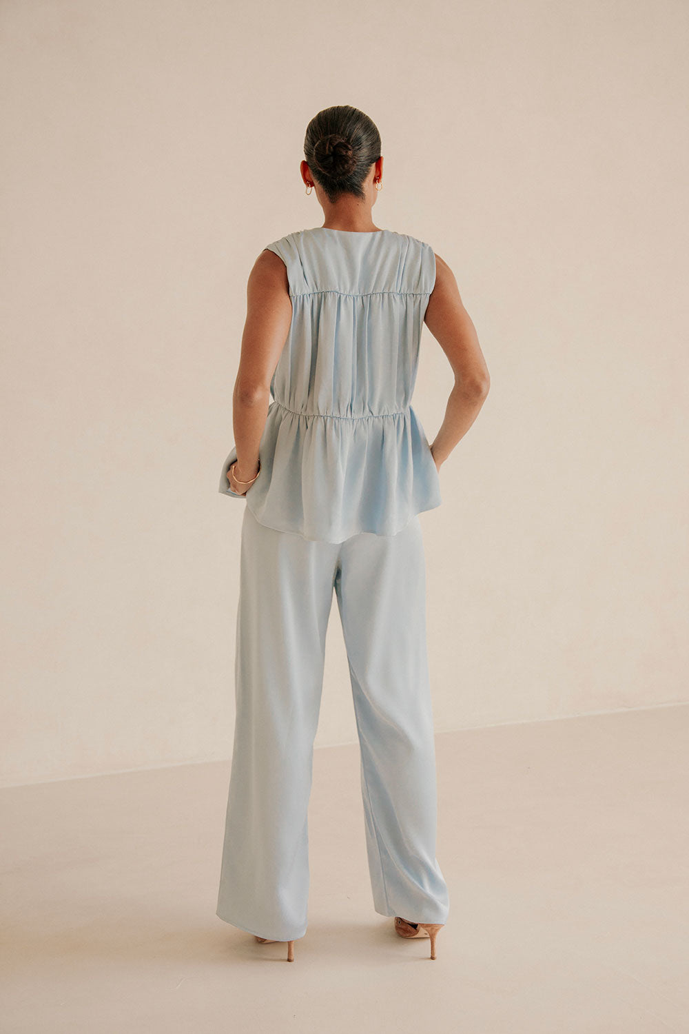 Blue Soft-Hued Juliette Pregnancy and Postpartum Pants