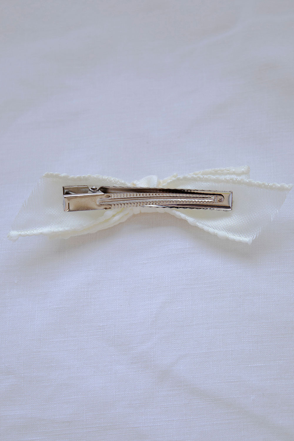 Ivory Plaited Trim Bonnie Bow Clip for Feminine Hairstyles