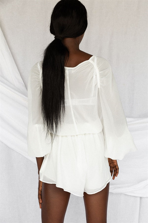Unique Sheer Dove One - off Sample Playsuit for Fashion Lovers