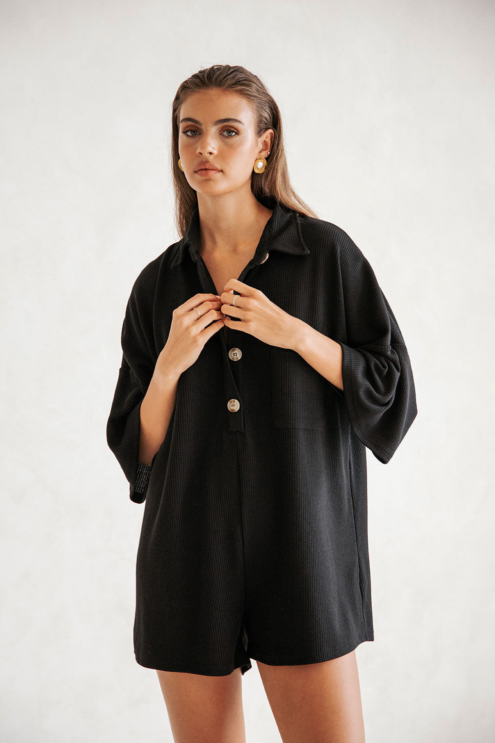 Black Casual Milena Playsuit - Ideal for Daily Wear