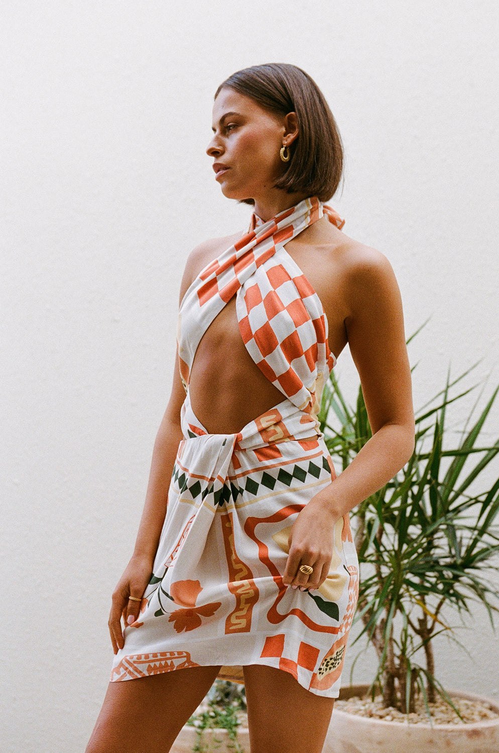 Sabo's Exclusive Flirty Nelly Halter Dress with Prego Rossa Print
