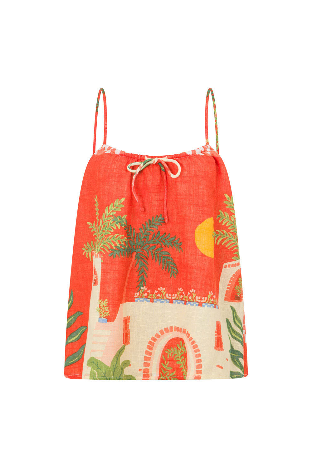 Summer Haze Collection Vista Red Babydoll Style Jetta Women's Top