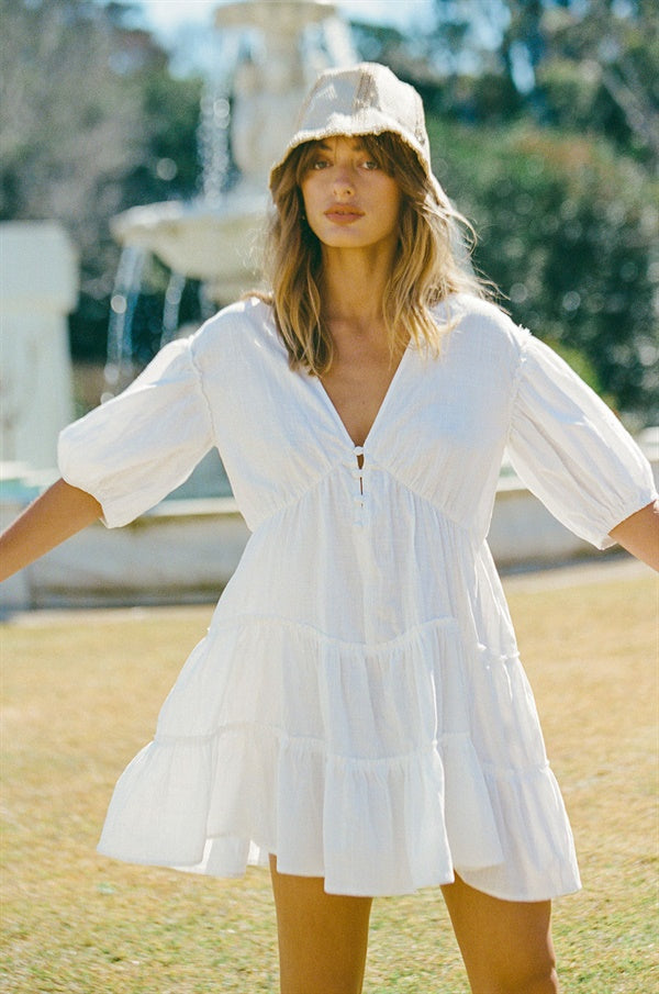 Unique White Tarelle Dress - One-of-a-Kind Sample