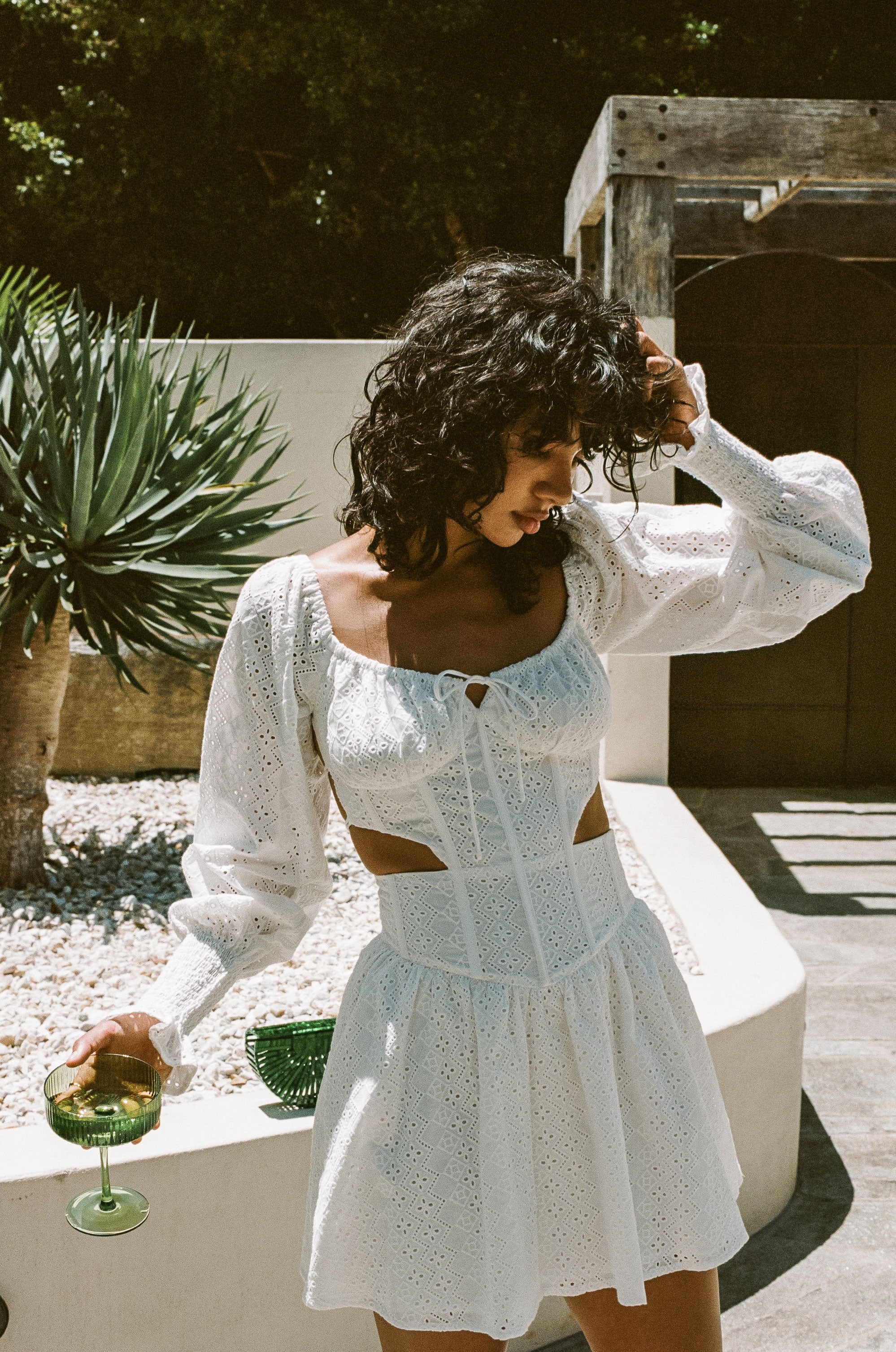 Exquisite White SABO LUXE Aliah Broiderie Dress for Special Events