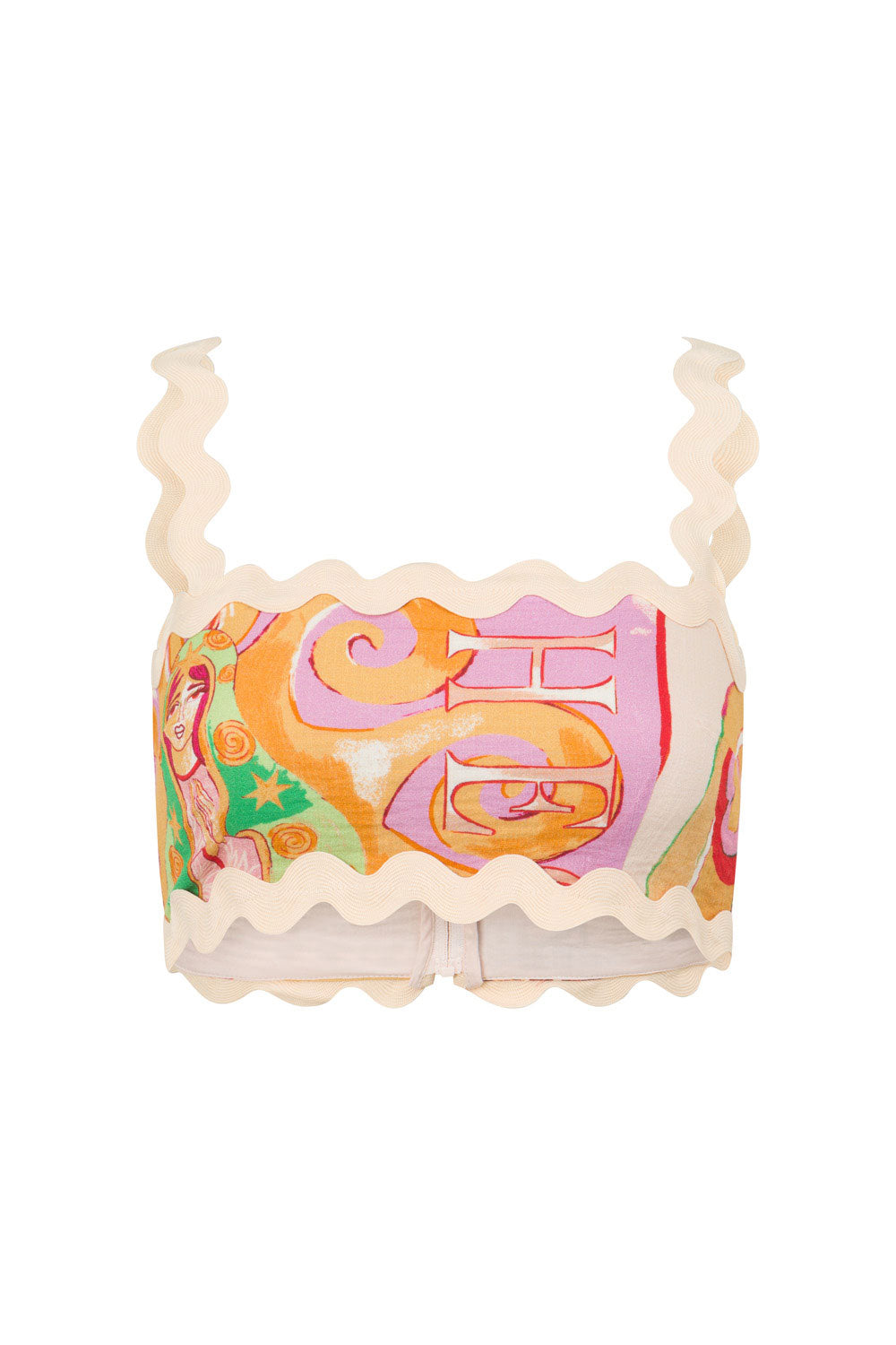 Kelia Women's Bandeau Top in Theotokos Peach Print from Resort 2024 Collection