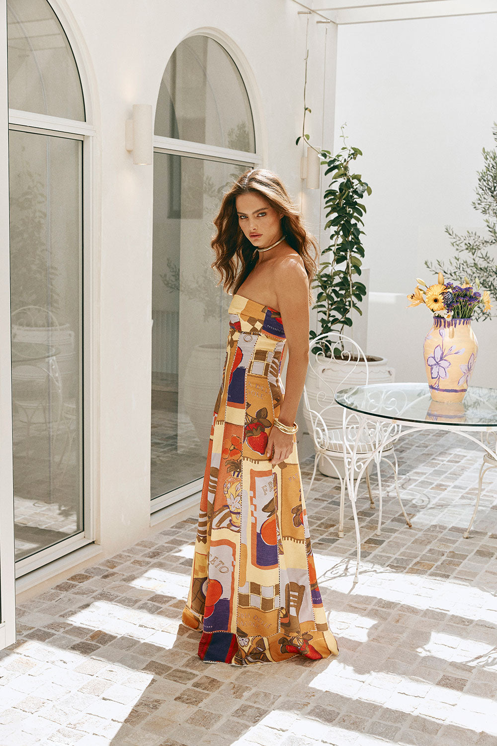 Stylish Antonella Viscose Voile Maxi Dress in Villagio Yellow