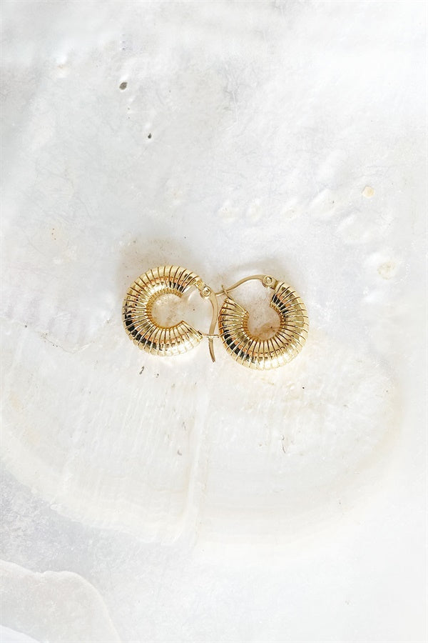 Stylish Gold-Toned Gaia Coil Hoop Earrings for Fashionable Stacking
