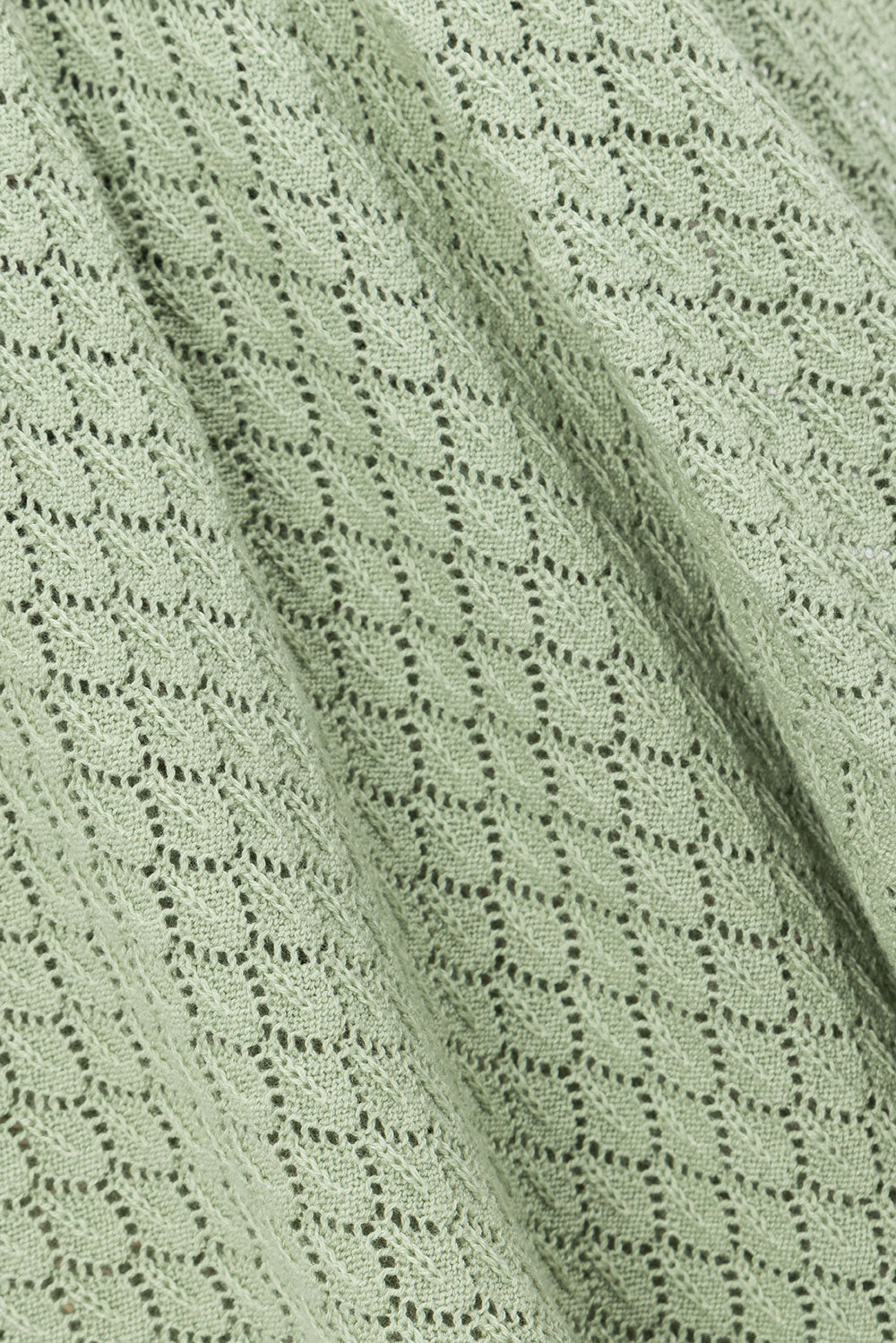 Stylish Sage Cotton Blend Pointelle Knit Allona Women's Top