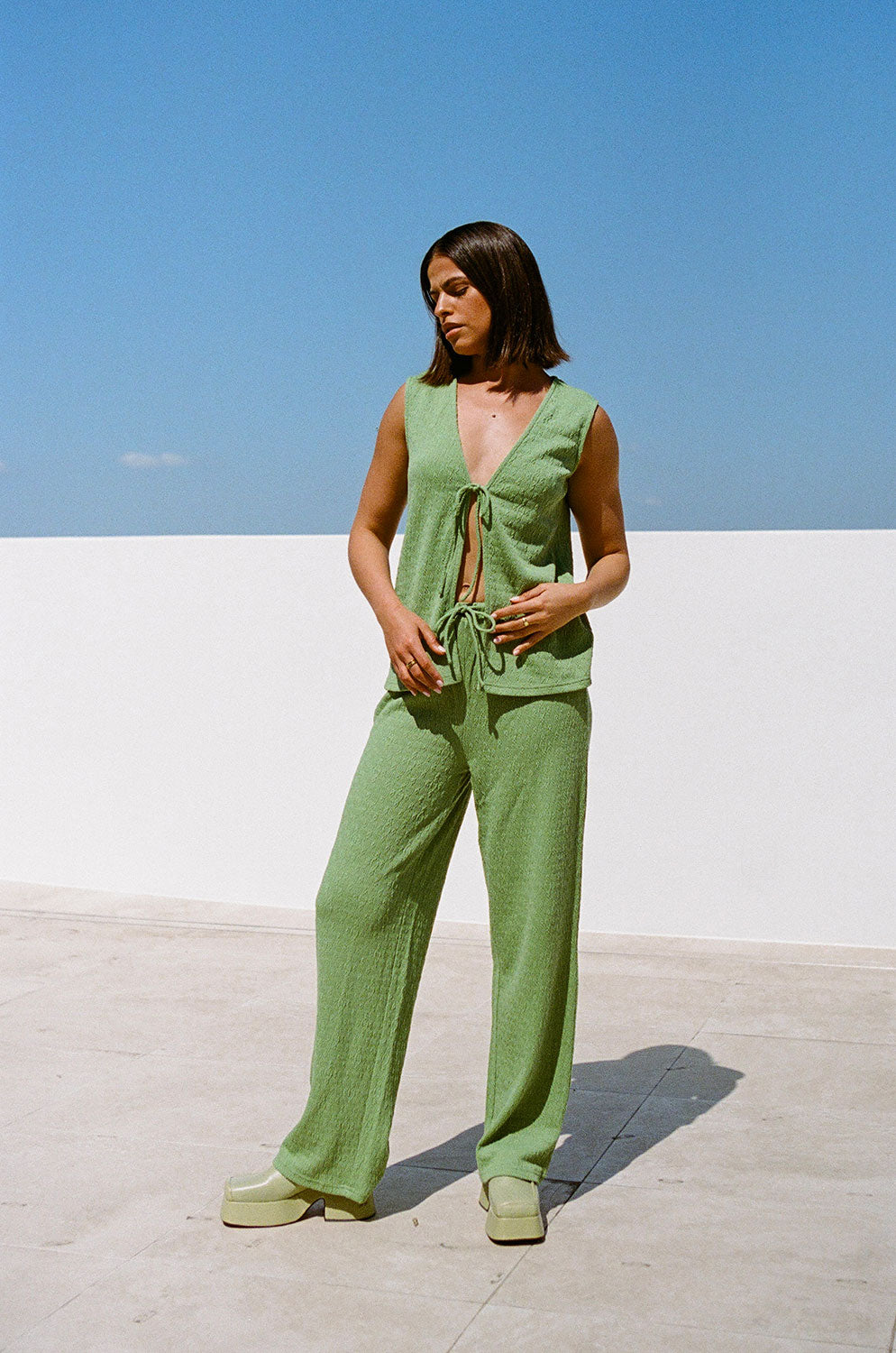 Exclusive Green Marina Pants - A Unique Sample Piece