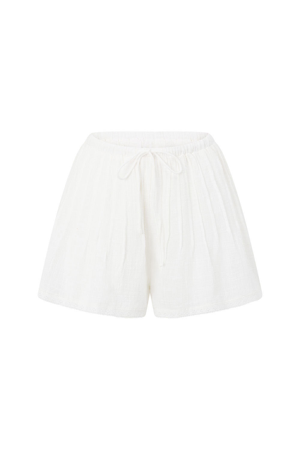 Vintage-Inspired White Natural Raw Cotton High-Waisted Farah Shorts