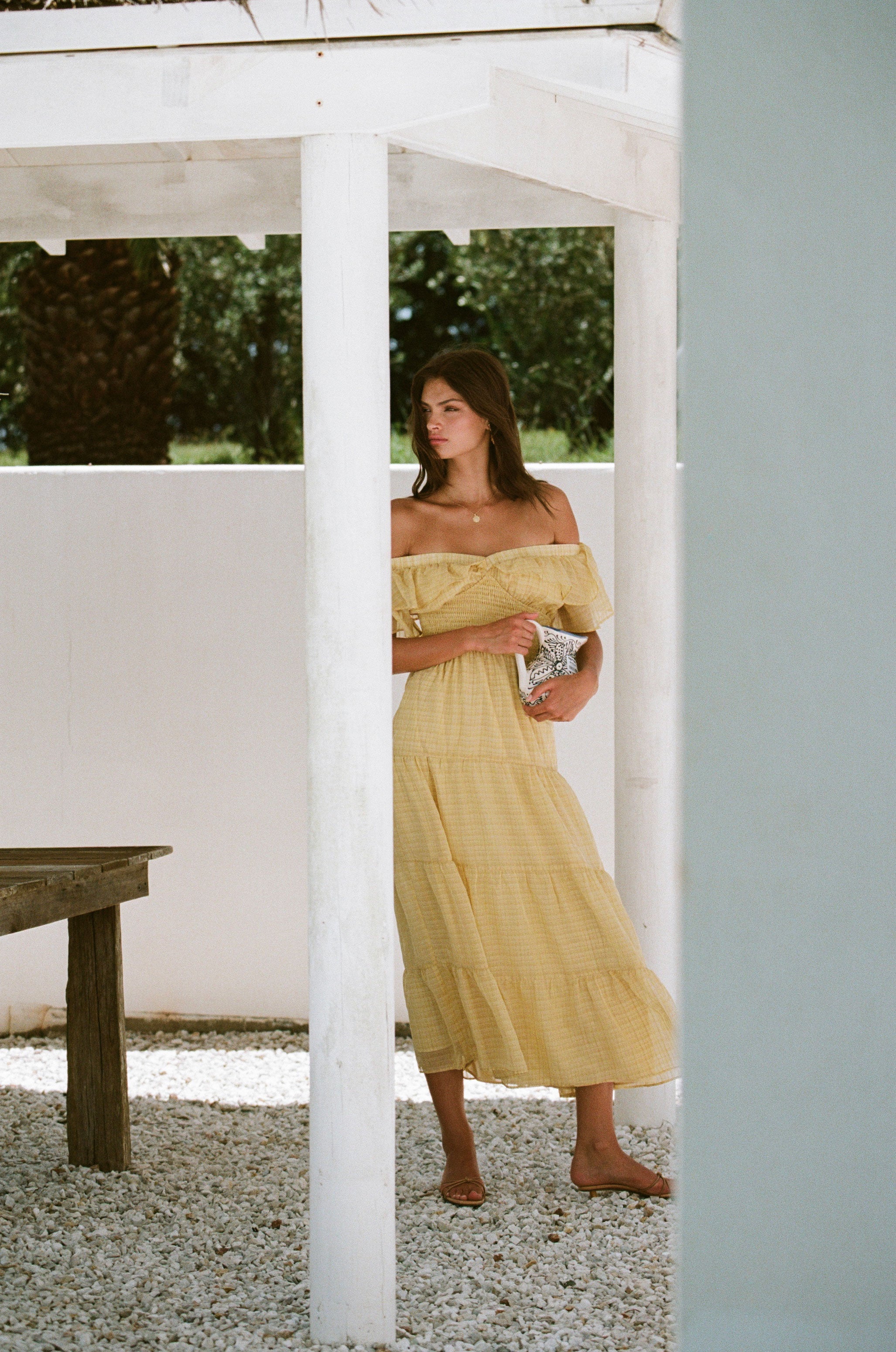 Summer-Inspired Maui Lightweight Off-Shoulder Midi Dress