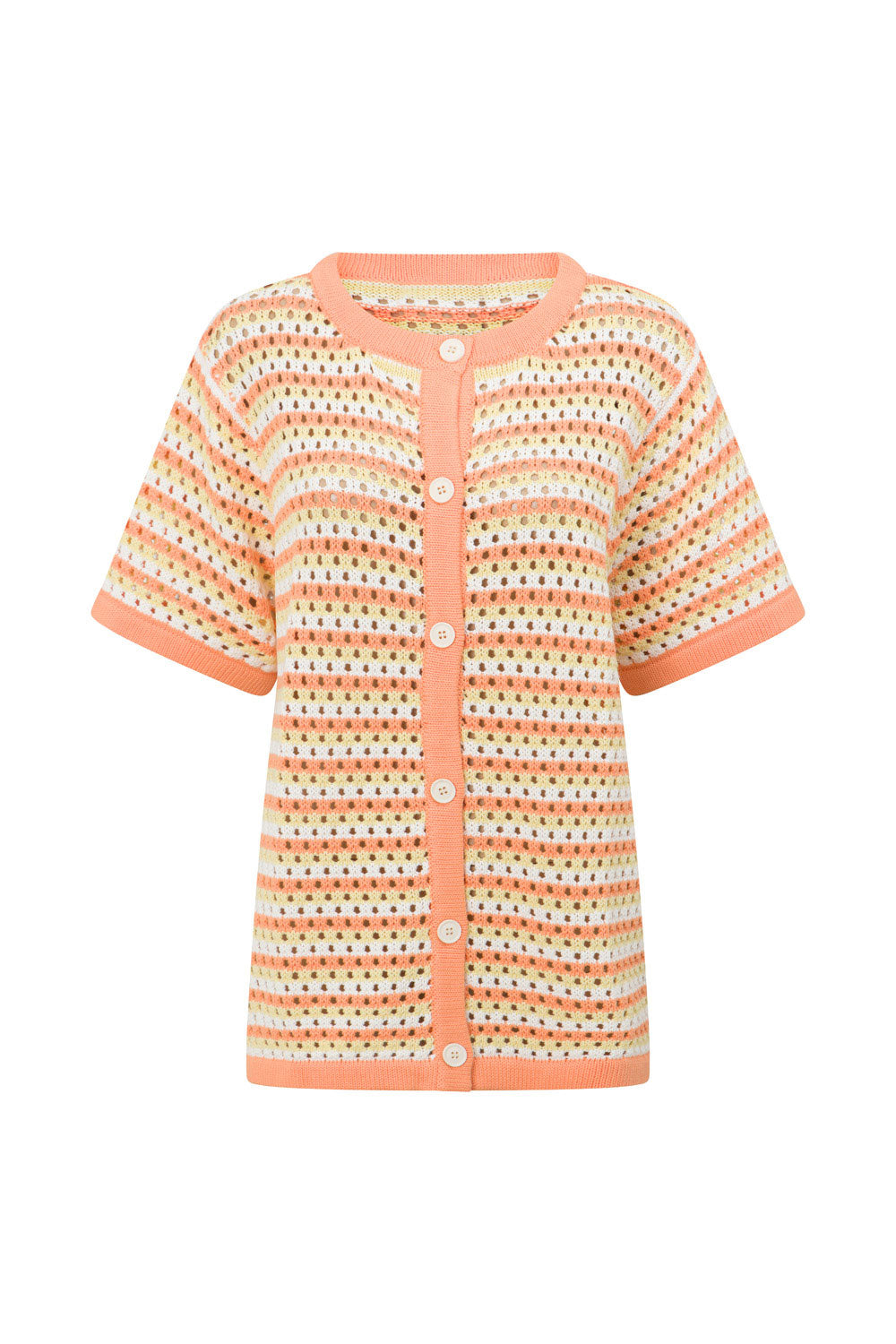Stylish Orange Chantel Knit Top with Vintage Flair