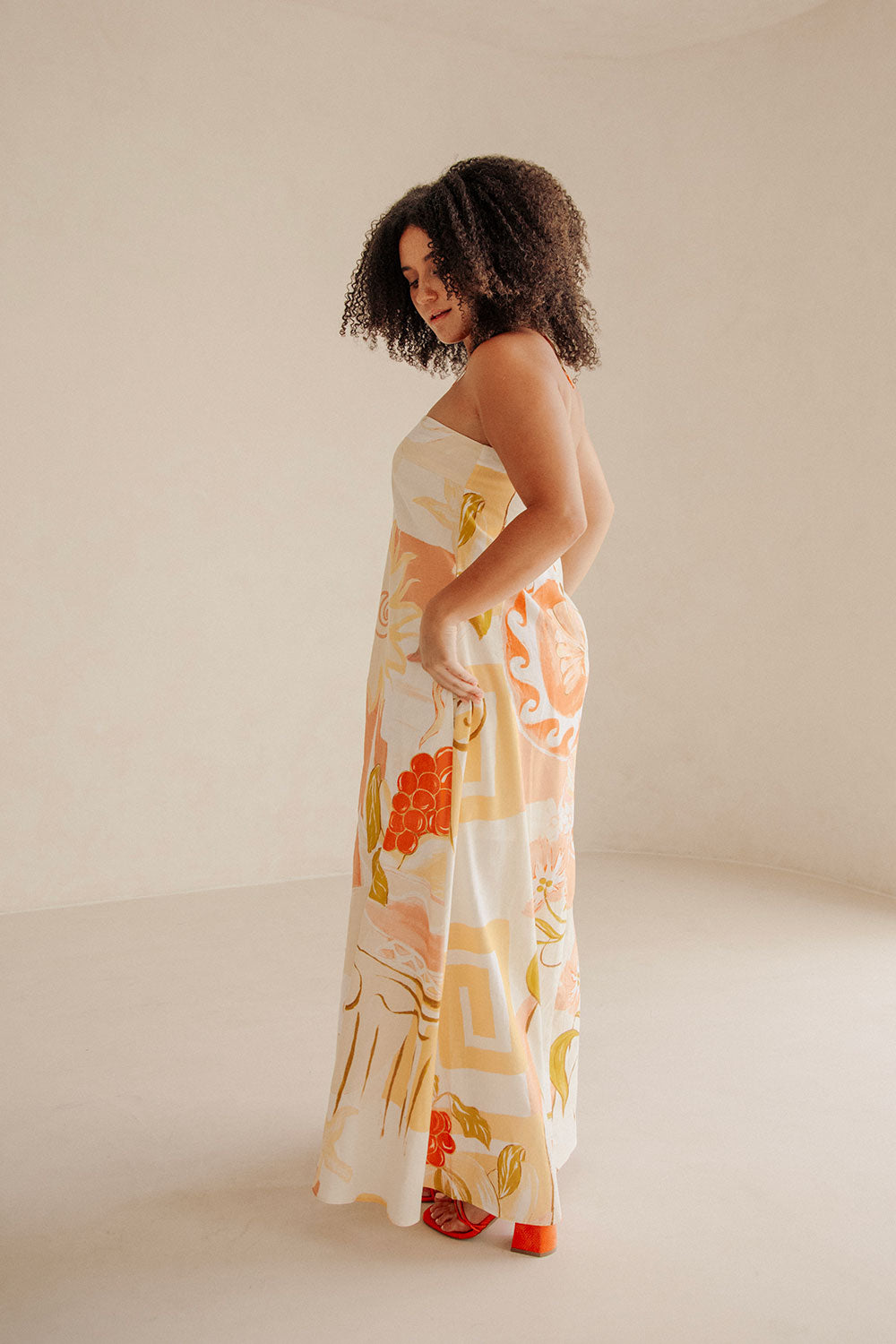 Aerin Women's Maxi Dress with Exclusive Thalassa Rust Print